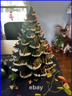 Vintage Lighted Ceramic Christmas Tree 16 Atlantic Mold Tree & Base 1974 Vintage Lighted Ceramic Christmas Tree 16 Atlantic Mold Tree & Base 1974