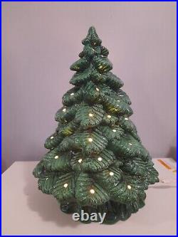 Vintage Lighted Ceramic Christmas Tree 1990 Nowell Inc. Mold with Base 17