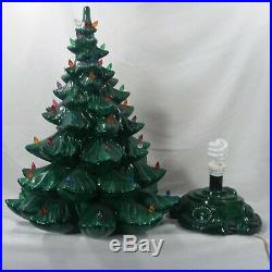 Vintage Lighted Ceramic Christmas Tree 23 High With Base