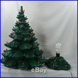 Vintage Lighted Ceramic Christmas Tree 23 High With Base