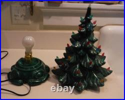 Vintage Lighted Ceramic Christmas Tree And Base-16.5 Atlantic Mold M. K. 1972