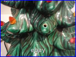 Vintage Lighted Ceramic Christmas Tree And Base-16.5 Atlantic Mold M. K. 1972 Vintage Lighted Ceramic Christmas Tree And Base-16.5 Atlantic Mold M. K. 1972
