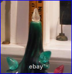 Vintage Lighted Ceramic Christmas Tree And Base-16.5 Atlantic Mold M. K. 1972