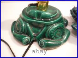 Vintage Lighted Ceramic Christmas Tree And Base-16.5 Atlantic Mold M. K. 1972