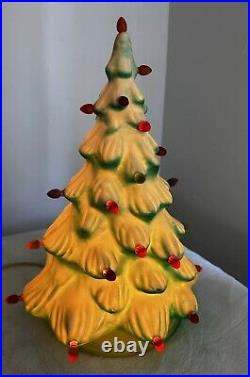 Vintage Lighted Christmas Tree Blow Mold Tabletop Union Products