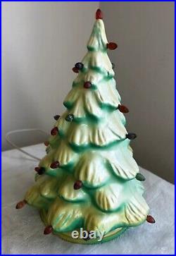 Vintage Lighted Christmas Tree Blow Mold Tabletop Union Products