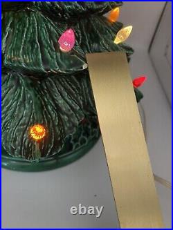 Vintage Lighted Christmas Tree Green 19-20Ceramic Tree Foliage Base