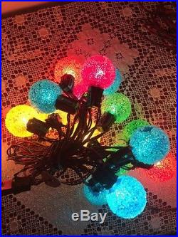 Vintage Lighted Ice Christmas Tree Lights 3 Strands 45 Bulbs