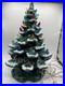 Vintage Lit Ceramic Christmas Tree Snow Lights Music Box Base 18 tall