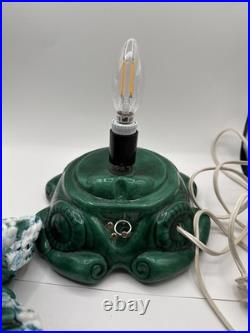 Vintage Lit Ceramic Christmas Tree Snow Lights Music Box Base 18 tall