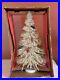 Vintage Lit White Bottle Brush Christmas Tree in Box ST. NICK TREE 12 IN