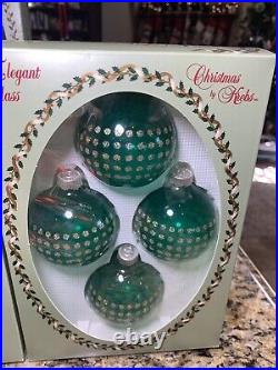 Vintage Lot 74 Glass Hand Crafted Christmas Tree Ball Glitter Ornaments Krebs