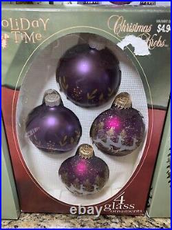 Vintage Lot 74 Glass Hand Crafted Christmas Tree Ball Glitter Ornaments Krebs