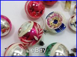 Vintage Lot Of 22 Glass Christmas Ornaments Includes Tree Topper
