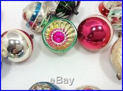 Vintage Lot Of 22 Glass Christmas Ornaments Includes Tree Topper