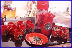 Vintage Lot WAECHTERSBACH Christmas Tree Mugs Coffee Carafe Cream Sugar Plate