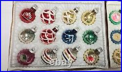 Vintage Lot of 42 Glass Indent Feather Tree Small Christmas Ornaments