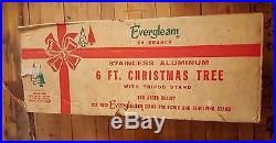 Vintage MCM 1950's Evergleam Pom Pom Silver Mid Century Aluminium Christmas Tree