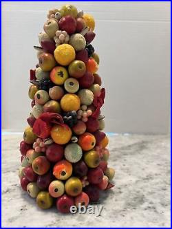 Vintage MCM 8 Christmas Tree Handmade Fruit Ribbon Xmas Decor