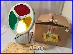 Vintage MCM Lake City Lighted Color Wheel Aluminum Christmas Tree Rotating withBox