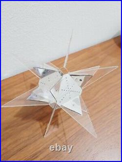 Vintage MCM Lucite Aluminum Atomic Star Christmas Decor Light Tree Topper