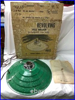 Vintage MCM NIB Garnet Green MUSICAL Revolving Christmas Tree Stand WORKS Vintage MCM NIB Garnet Green MUSICAL Revolving Christmas Tree Stand WORKS