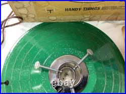 Vintage MCM NIB Garnet Green MUSICAL Revolving Christmas Tree Stand WORKS