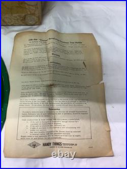 Vintage MCM NIB Garnet Green MUSICAL Revolving Christmas Tree Stand WORKS