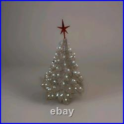 Vintage MCM Nowell's 1988 Mold 17 Ceramic Christmas Tree Iridescent White EUC