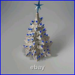 Vintage MCM Nowell's 1988 Mold 17 Ceramic Christmas Tree Iridescent White EUC