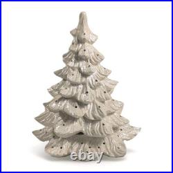 Vintage MCM Nowell's 1988 Mold 17 Ceramic Christmas Tree Iridescent White EUC