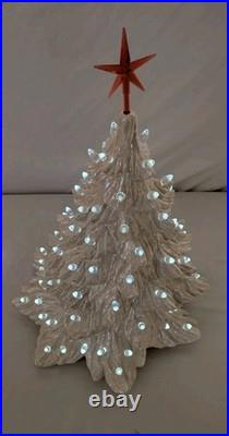 Vintage MCM Nowell's 1988 Mold 17 Ceramic Christmas Tree Iridescent White EUC Vintage MCM Nowell's 1988 Mold 17 Ceramic Christmas Tree Iridescent White EUC