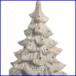 Vintage MCM Nowell's 1988 Mold 17 Ceramic Christmas Tree Iridescent White EUC