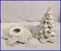 Vintage MCM Nowell's 1988 Mold 17 Ceramic Christmas Tree Iridescent White EUC Vintage MCM Nowell's 1988 Mold 17 Ceramic Christmas Tree Iridescent White EUC