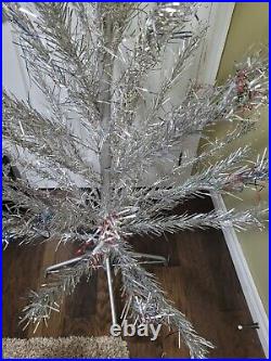 Vintage MID Century 6 Ft. Aluminum Christmas Tree 46 Branches