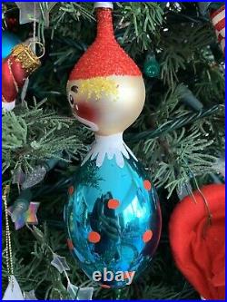 Vintage Made In Italy/italian Clown Glass Christmas Tree Ornament