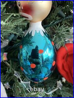 Vintage Made In Italy/italian Clown Glass Christmas Tree Ornament