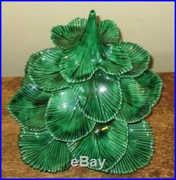 Vintage Mallory Jamar Ceramic Mold Stacking Christmas Tree with Base Green