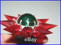 Vintage Matchless Wonder Candle Xmas Tree Figural Star Bulb Red withGreen Jewel