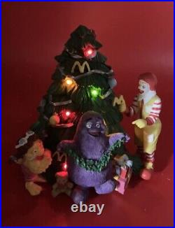 Vintage McDonald's Christmas Light Up Christmas Tree Ronald Grimace Hamburglar