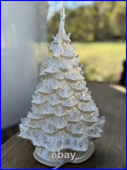 Vintage Medium Ceramic 14 Christmas Tree With Base Christmas Decor