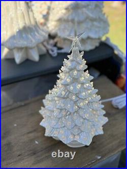 Vintage Medium Ceramic 14 Christmas Tree With Base Christmas Decor