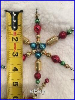 Vintage Mercury Glass Bead Christmas Feather Tree Snowflake Icicle Ornaments
