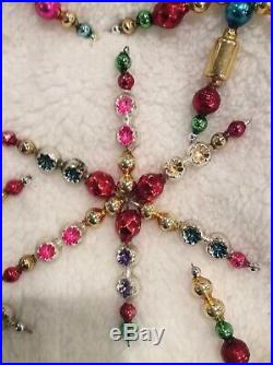 Vintage Mercury Glass Bead Christmas Feather Tree Snowflake Icicle Ornaments