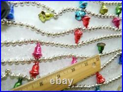 Vintage Mercury Glass Bead Feather Tree Christmas Garland Rare Bells and Chains