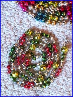 Vintage Mercury Glass Beads Christmas Tree Garland Japan Multi Color Large Lot