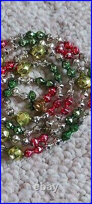 Vintage Mercury Glass Beads Christmas Tree Garland Japan Multi Color Large Lot