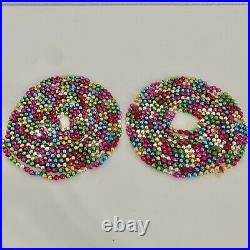 Vintage Mercury Glass Beads Christmas Tree Garland Multicolored 344 Total