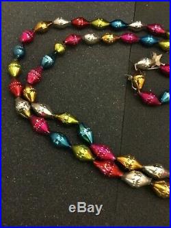 Vintage Mercury Glass CHRISTMAS TREE Garland String Beads Unusual Shape
