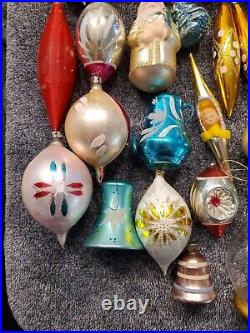 Vintage Mercury Glass Christmas Tree Ornaments Lot Of 28